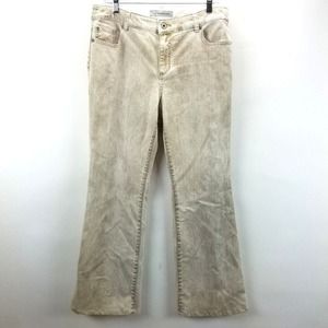 CC - Chico's Flare Leg Pants 2 Womens 12 Regular Ultimate Fit Brown White